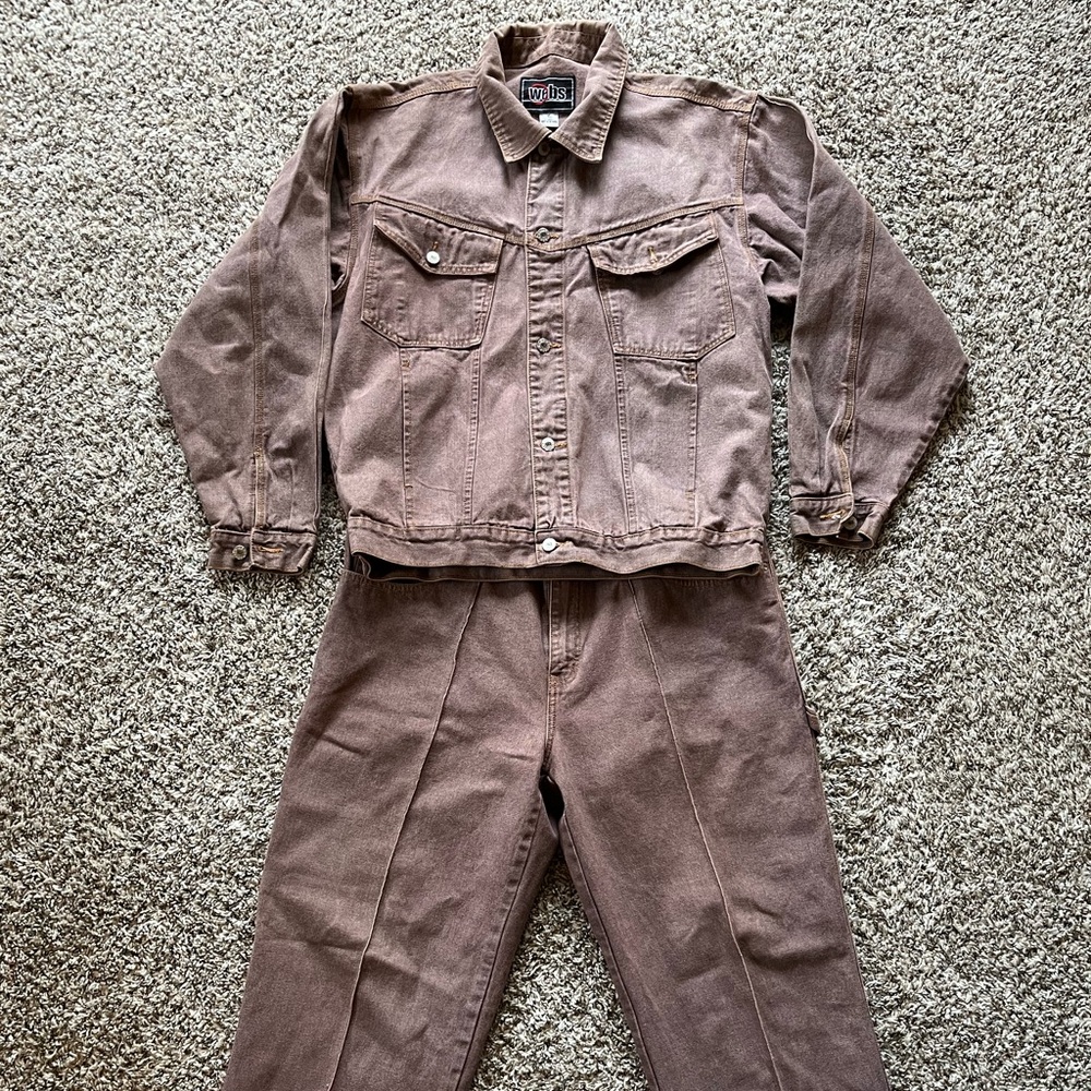 *Rare* Vintage Webs Jeans Denim Jeans And Jacket Red Wash Mens Size XL
